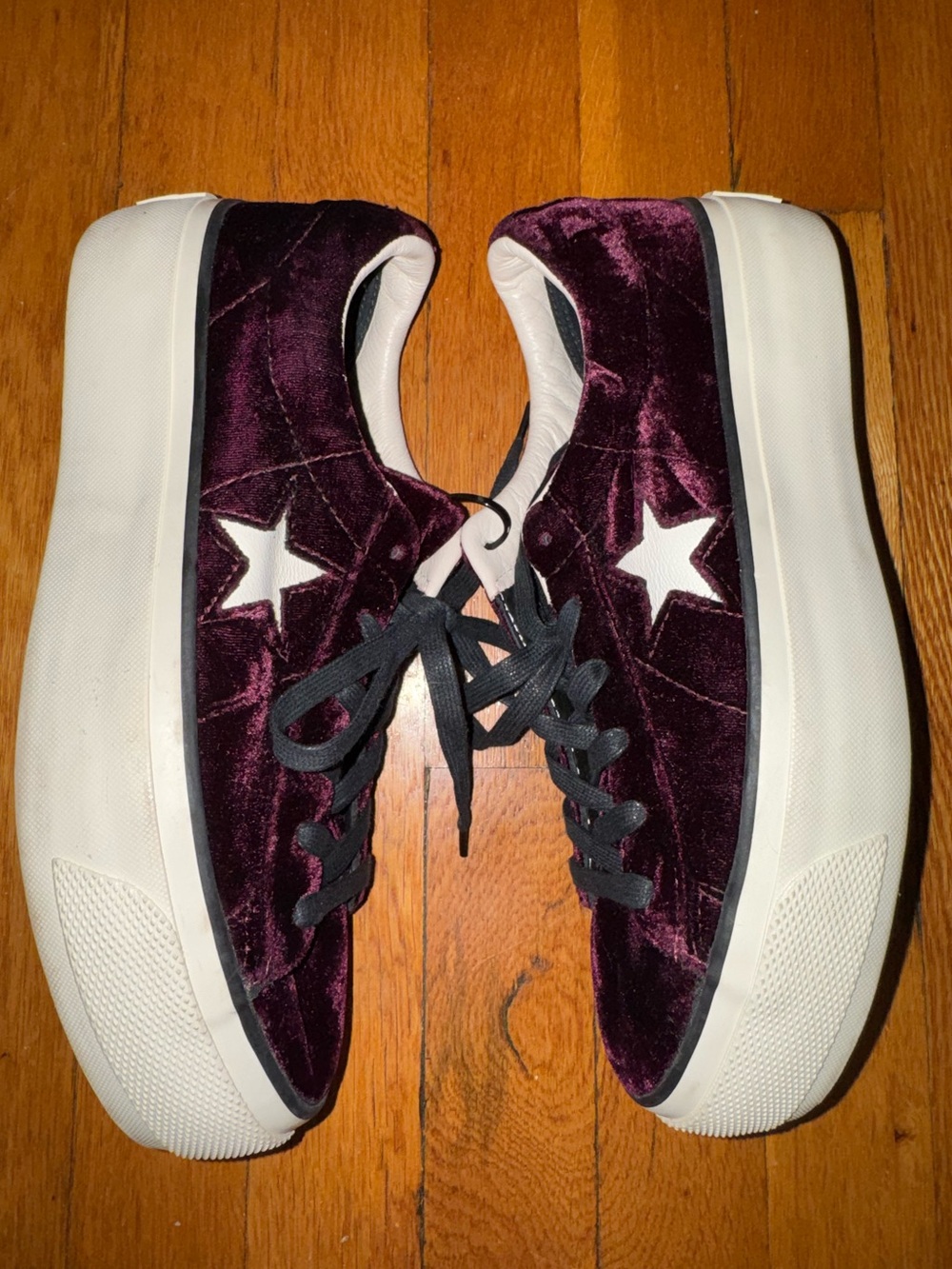 Converse All Star Platform Velvet Ox Dark Sangria Sz 9 Sneaker
